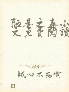 陋巷之春小说全文免费阅读封面