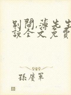 别闹,薄先生小说全文免费阅读