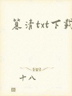 篡清txt下载