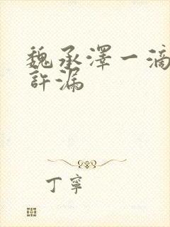 魏承泽一滴都不许漏封面