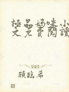 极品妈咪小说全文免费阅读