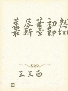 叶辰萧初然免费最新章节txt