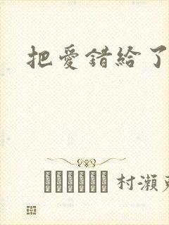 把爱错给了你封面