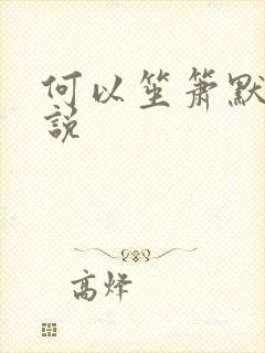 何以笙箫默 小说