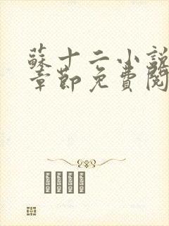 苏十二小说最新章节免费阅读全文