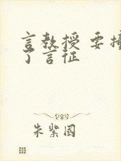 言教授 要撞坏了言征封面