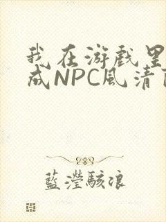 我在游戏里被当成NPC风清陨