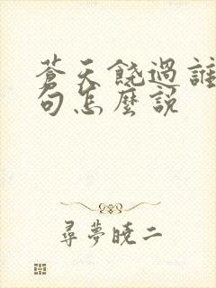 苍天饶过谁上一句怎么说