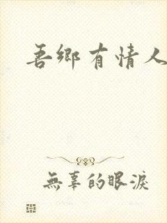 吾乡有情人封面