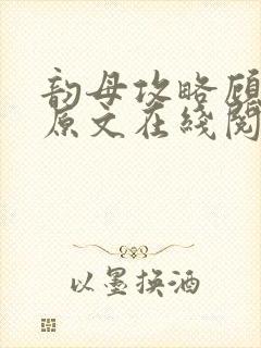 韵母攻略顾小暖原文在线阅读封面