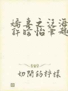 娇妻之泛海之舟许晗怡笔趣阁