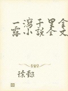 一泻千里金银花露小说全文免费阅读封面