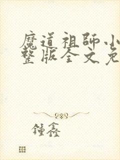 魔道祖师小说完整版全文免费阅读封面
