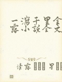 一泻千里金银花露小说全文免费阅读