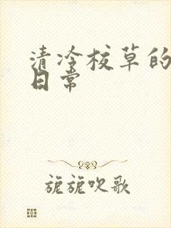 清冷校草的抹布日常