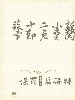 苏十二小说最新章节免费阅读