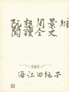 阮想周景维免费阅读全文