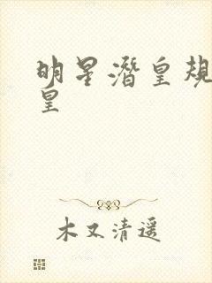 明星潜皇规则之皇