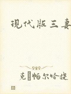 现代版三妻四妾