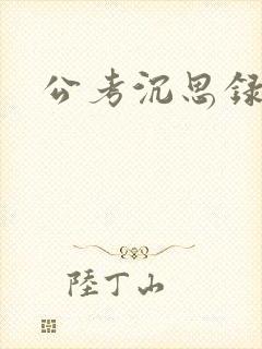 公考沉思录