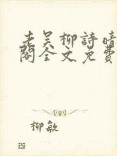 老吴柳诗晴笔趣阁全文免费阅读