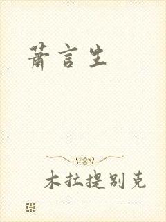 萧言生封面