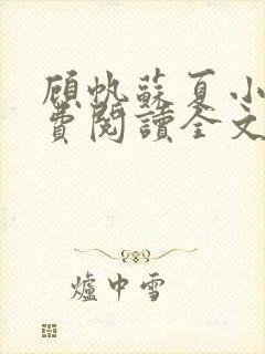 顾帆苏夏小说免费阅读全文