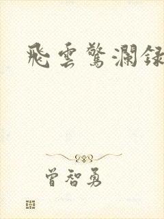 飞云惊澜录