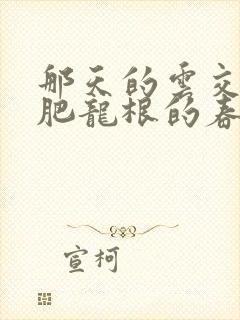 那天的云交雨合肥龙根的春天