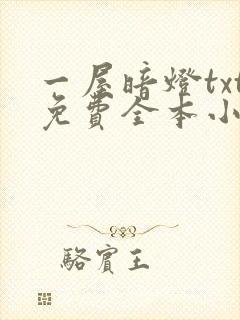 一屋暗灯txt免费全本小说电子书