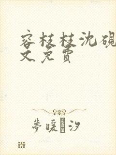 容枝枝沈砚书全文免费封面