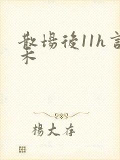 散场后11h言禾封面