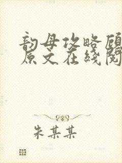 韵母攻略顾小暖原文在线阅读封面