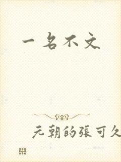 一名不文