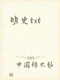 明史txt封面