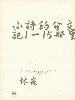 小诗的公交车日记1一15哪里能看