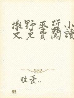 撒野巫哲小说全文免费阅读无删减笔趣阁封面