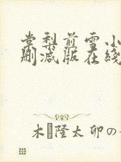 棠梨煎雪小说无删减版在线阅读