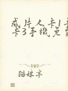 成片人卡1卡2卡3手机免费看封面