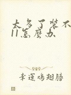 太多了装不下h11怎么办封面