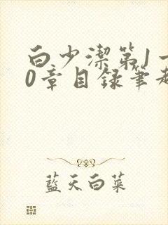 白少洁第1一40章目录笔趣阁