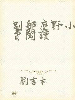 别那么野小说免费阅读封面