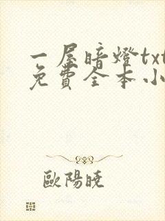 一屋暗灯txt免费全本小说电子书
