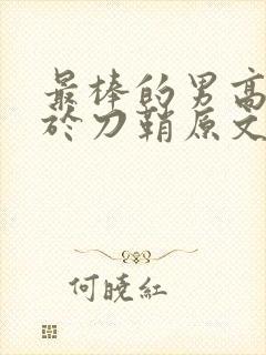 最棒的男高中生于刀鞘原文阅读