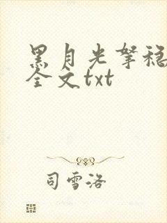 黑月光拿稳小说全文txt