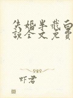 失婚半截白菜小说全文免费阅读封面