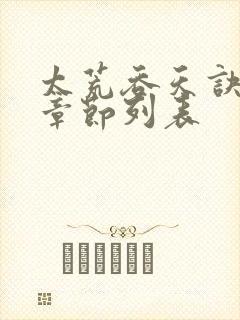 太荒吞天诀最新章节列表