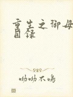 重生之御母双修目录封面