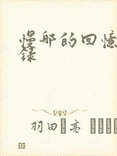 慢哪的回忆录目录