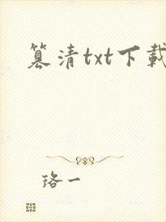 篡清txt下载